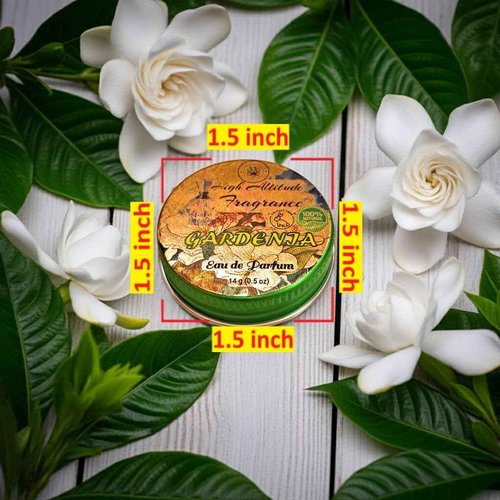 GARDENIA Perfume - Eau de Parfum - Solid Balm - Natural Essential Oils Aromatherapy Fragrance- (Gardenia Grandiflora, Frangipani, Jasmine, Lily, Champaca) Travel, Party Gifts-0.5oz
