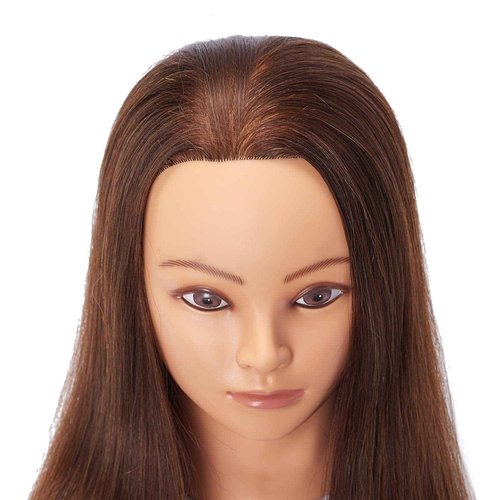 Headstar 24-26" Human Hair Mannequin Head - Hairdresser Training Head for Practice Cutting & Braiding