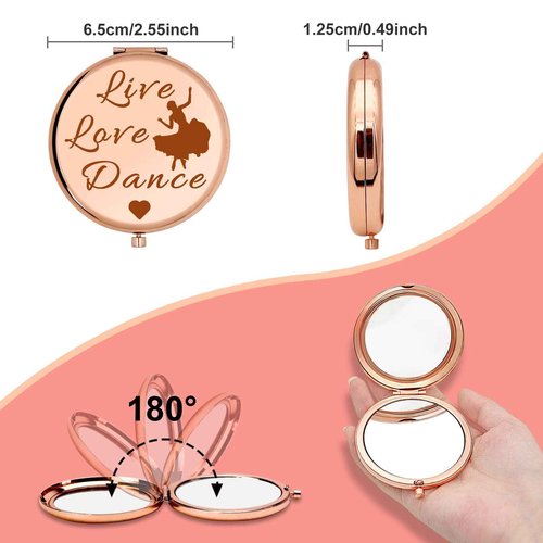 Dance Lover Gift Dance Teacher Gifts Compact Makeup Mirror Dance Gift for Ballet Girl Ballerina Dancer Daughter Graduation Birthday Gift Compact Mirror Ballet Tap Jazz Modern Dance Recital Gift