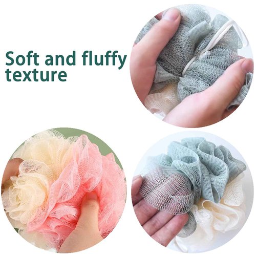 GWZiehory 24 Pack Travel Loofah, Individually Wrapped Small Loofah Shower Pouf, 4 inch Mini Bath Sponges for Shower, Multicolor