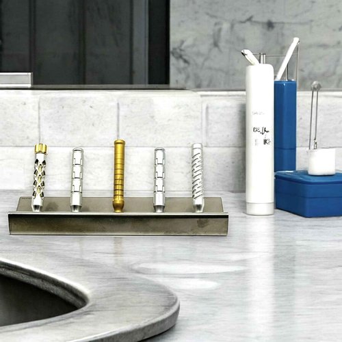 The Goodfellas' Smile, 5 SLOT - 304 Stainless Steel Safety Razor Stand, Compatible with all Models & Brands - Holds 5 Double Edge Razors - Crafted in Italy