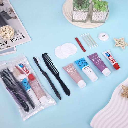 Toiletries Kits Bulk Disposable Travel Supplies, Personal Hygiene Care Essentials Men Women Trial Size Toiletry Sets Amenities for Hotel/Camping/ Charity/Homeless/Shelter/Relief 7 in 1 (20 Pack)