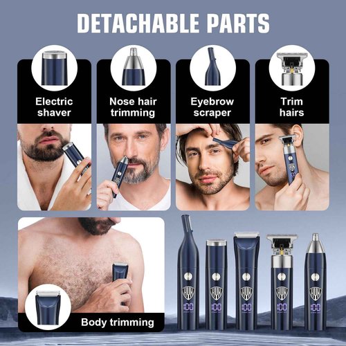HIENA PRO Beard Trimmer for Men, Professional Body Facial Ear Nose Hair Trimmer and Beard Grooming Kit, 5 in 1 Complete Grooming Kit & Cordless Electric Hair Clippers Haircut, Gifts for Men