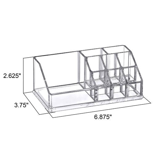Amazing Abby - Tiffany - Acrylic Cosmetic Organizer, Transparent Plastic Makeup Holder, Compartmented, Shatter-Proof, Perfect Bathroom Vanity Storage Solution for Beauty Supply, Small