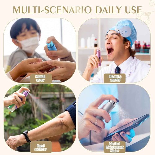 Honeydak 16 Pack 8 ml Refillable Perfume Atomizer Mini Refillable Spray Travel Bottles Empty Cologne Sprayer Portable Fragrance Atomizer with Funnel, Dispenser, Pipettes, Bag(Multicolor)
