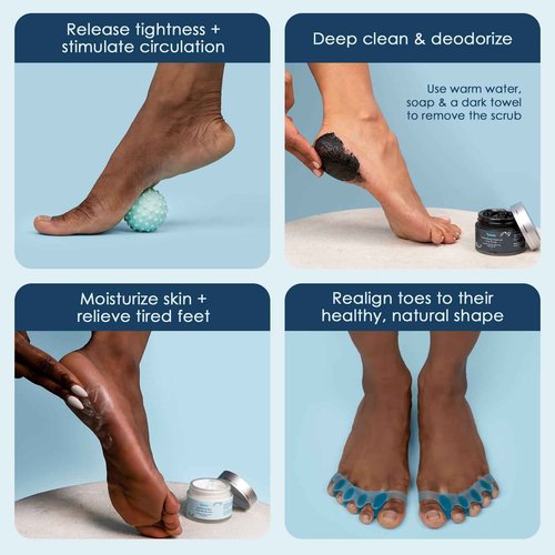Tucketts Foot Care Spa Kit for Heel and Foot Pain Relief, Dry Skin, Bunions, Toe Correctors