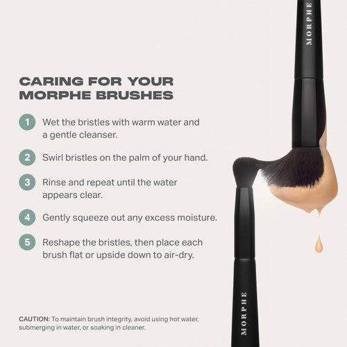 Morphe Fluffy Fan Highlighter Brush - Extra-Wide Makeup Brush with Multifunctional Tip - Cutting-Edge Synthetic Bristles for Product Pickup & Laydown - 100% Vegan - V112 (1 Count)