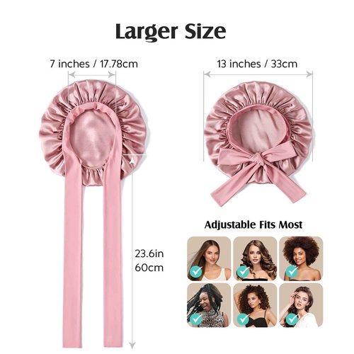 YFONG 2 Pack 100% 22 Momme Mulberry Silk Bonnet for Sleeping Women