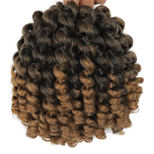 Wand Curl Crochet Braids Hair 8 Inch Jamaican Wand Curl Crochet Hair Jamaican Bounce Crochet Hair Wand Curl Crochet Braids Ringlet Twist Hair Extension Crochet Hair (3 PCS,T27)