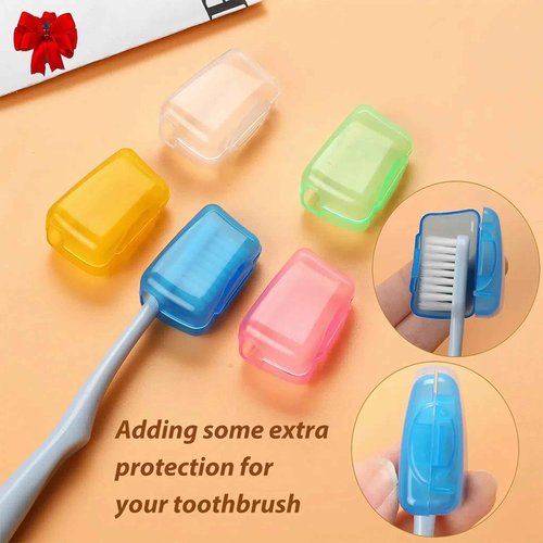 YKuzLx Toothbrush Travel Case, Travel Toothbrush Holder with Toothbrush Head Cover Cap for Travel, Business Trip, School, Camping, Home - White