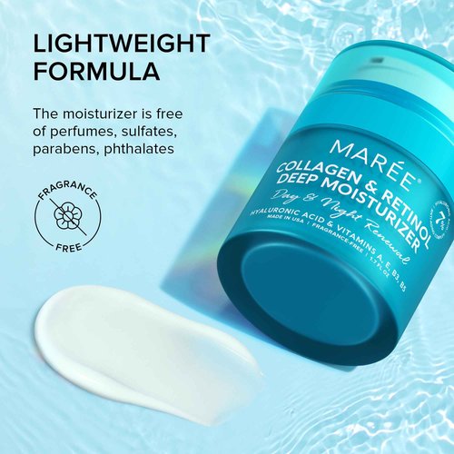 MAREE Bundle - Hair Styling Capsules & Face Moisturizer Collagen Cream - Keratin, Jojoba & Argan Oil, Hyaluronic Acid & Retinol - Leave-in Anti Frizz Conditioner & Anti Aging Face Cream with Vitamins