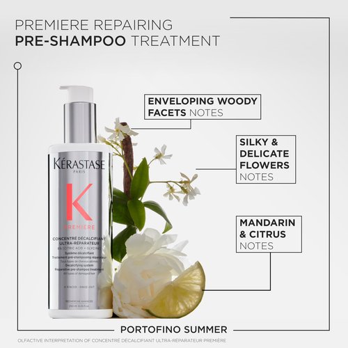 Kerastase Premiere Repair Pre-Shampoo Treatment - Dual-Action for Stronger Hair, Repairs Damage & Calcium Build-Up, 93% Less Breakage, With Citric Acid, 1.5 Fl Oz, Travel Size