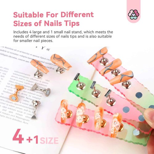 SAVILAND Acrylic Nail Kit with Primer x Nail Stand - Clear White Pink Nudes Acrylic Powder Liquid Set 10ml Acid-free Primer Acrylic Overlay Nail Set