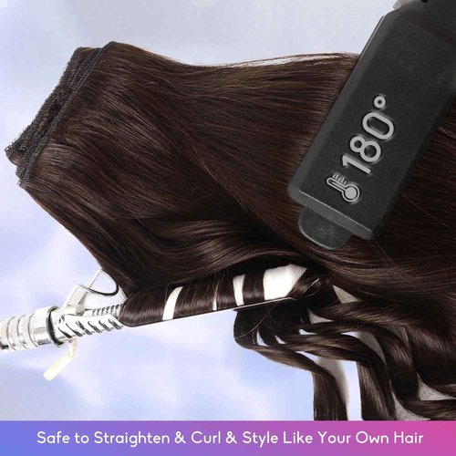 ZNXDJXE Dark Brown Clip in Hair Extensions Real Human Hair Invisible Seamless Remy Human Hair Clip in Extensions for Women 18 Inch 100g, 8pcs Per Set with Double Weft