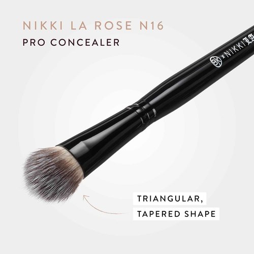 BK BEAUTY - NIKKI LA ROSE N16 PRO CONCEALER BRUSH – Precision Blending for Under-Eye & Spot Concealing, Flawless Coverage Without Streaks