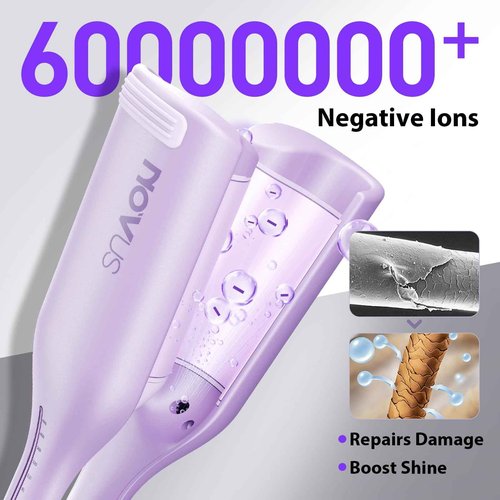 Waver Hair Tool NOVUSPRO Hair Crimper,Wave Curling Iron for All Hair Types,Ionic Waver Crimper Easy to use & Anti-Scald & Fast Heat up & Adjustable Time/Temps(1.4")