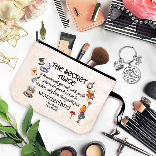 ZHANTUONE Fairy Tale Funny Cosmetic Bag keychain pendant Set, for Travel Toiletry Zipper Storage Pouch Makeup Bag, Gifts for Friends Coworker Bestie BBF, Movie Lover Fairy Tale Fans