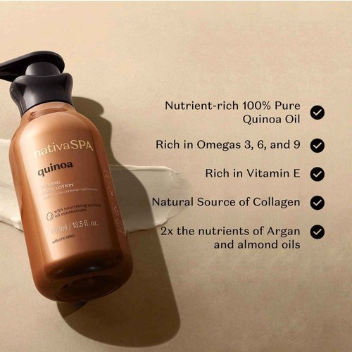 Nativa SPA Quinoa Hand & Body DUO Bundle: Hydrating Body Lotion (13.5 Oz) & Moisturizing Hand Cream (2.6 Oz)