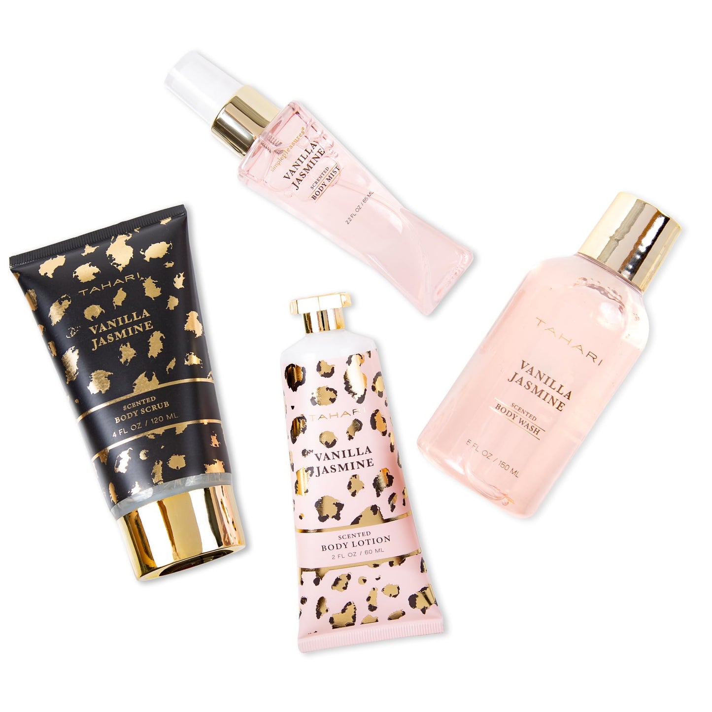 Tahari Spa Gift Set for Women, Vanilla Jasmine Spa Set, Bath Kit for Women Gift Set Includes Body Lotion, Body Wash, Hand Cream, Lotion Gift Set for Women, Birthday Gifts For Women - (Leopard)