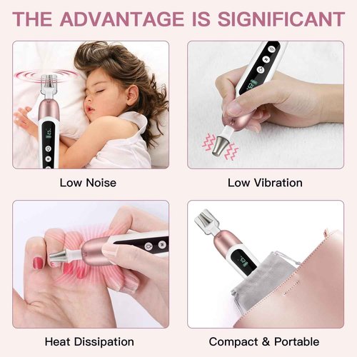 Electric Nail File Set, 9 in 1 Professional Manicure and Pedicure Kit, Cordless Nail Drill for Feet, LCD Display 10 Speeds Electric Nail Drill Machine, Hand Foot Care Tool