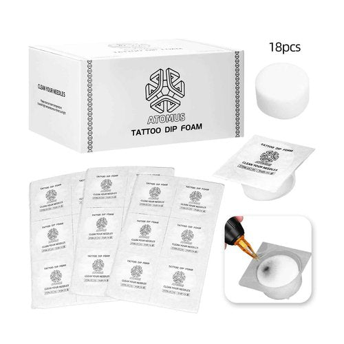 Sponge Dip Cup, 18Pcs JimKing Disposable Dip Clean Foam Caps for Tattoo Ink Change, Tattoo Supplies for Tattoo Needle