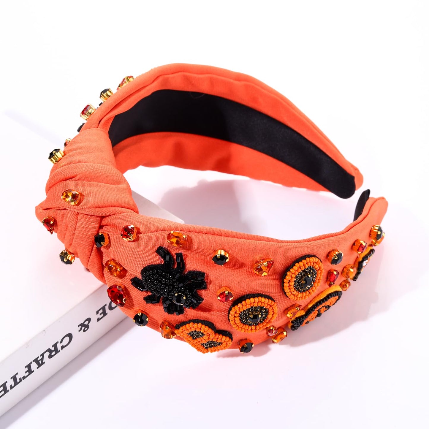 MOLOCH Halloween Headband Spooky Pumpkin Candy Corn Knotted Headband Crystal Headband Halloween Costume Hair Accessories