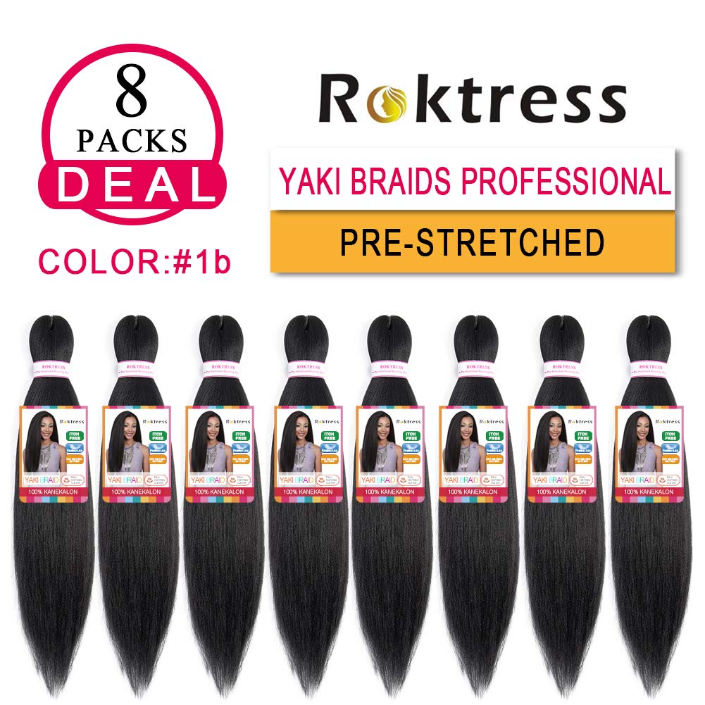 Braiding Hair Pre Stretched Long Pre Stretched Braiding Hair Extensions Braiding Hair Pre Stretched 22 Inch 8 Packs Synthetic Braiding Hair Extensions For Braids (22inch,2#)