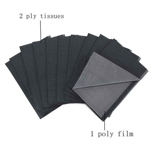 Disposable Waterproof Dental Bibs,125pcs Tattoo Bibs Piercing Waterproof Bibs Tattoo Table Covers (Black)
