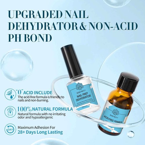 BORN PRETTY Poly Nail Extension Gel Kit with Nail Prep Dehydrate and Bond Primer Set