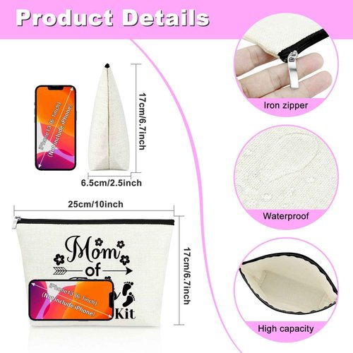 Mxrymvu Mom of Twins Gift Makeup Bag Twins Mama Gifts Mommy to Be Gifts Pregnancy Announcement Gift for New Mom Cosmetic Bag Mother's Day Christmas Birthday Present for Twin's Mama Travel Pouch