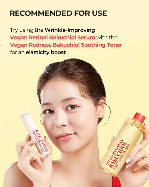 BE THE SKIN Vegan Redness Bakuchiol Soothing Toner - Gentle pH Balancing Redness Relief Face Toner with Heartleaf Extract - Pore Tightening, Soothing for Sensitive Skin, 8.45 fl.oz.