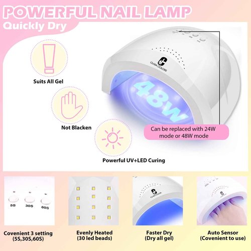 Clara Colors Polygel Extension Gel Nail Kit - 8 Colors Polygel Nail Kit with 48W Power Nail Lamp Nude Clear White Pink All In One Polygel Nail Kit Starter Kit for Beginners with Slip Solution and Tool