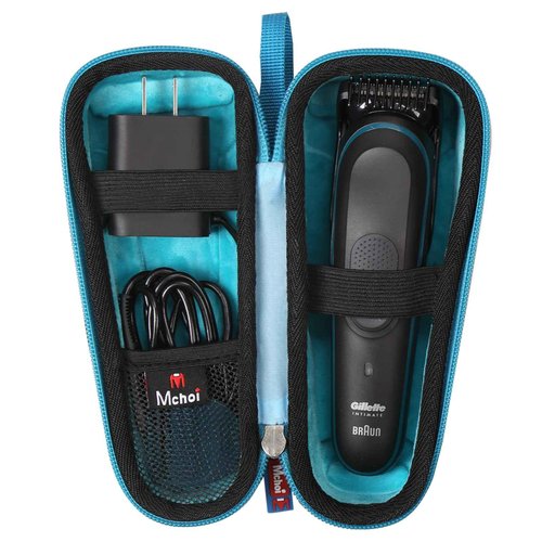 Mchoi Hard Case Suitable for Gillette Intimate Men’s Manscape Pubic Hair Trimmer, Waterproof Shockproof Manscaping Body Groomer Protective Case, Case Only, Black