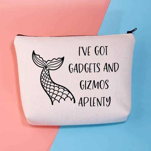 BDPWSS Mermaid Gift Beach Lover Makeup Bag I've Got Gadgets And Gizmos Aplenty Summer Vacation Beach Themed Gift
