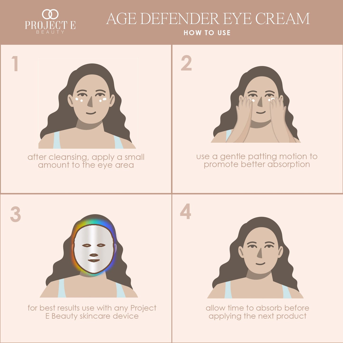 Project E Beauty Age Defender Eye Cream Brightens & Smooths Under Eyes | Reduce Puffiness, Lines & Dark Circles | Anti-Aging & Hydrating | Wrinkle Smoothing Eye Cream Treatment | 15g