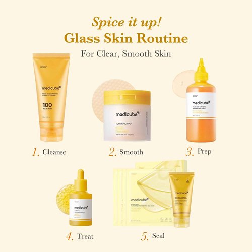 medicube Kojic Acid Renew & Smooth Duo for Troubled Skin: Kojic Acid Turmeric Clarifying Toner Pad and Kojic Acid Turmeric Clarifying & Balancing Capsule Serum