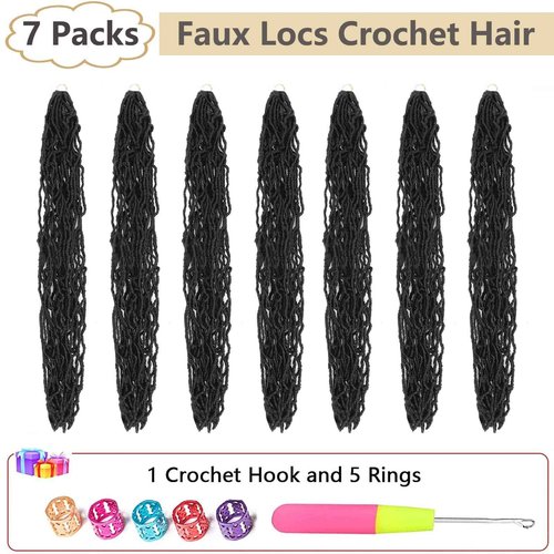 Soft Locs Faux Locs Crochet Hair 36 Inch 7 Packs Long Crochet Locs For Natural Butterfly Locs Crochet Hair Black Goddess Locs Pre looped Synthetic Hair Extensions (36 Inch (Pack of 7), 1B#)