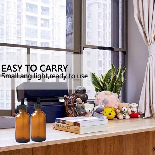 Easeen 48 Pack 4oz Amber Glass Dropper Bottles, Eye Dropper Bottles with Glass Droppers for Essential Oils, Perfumes(120ml, Amber)