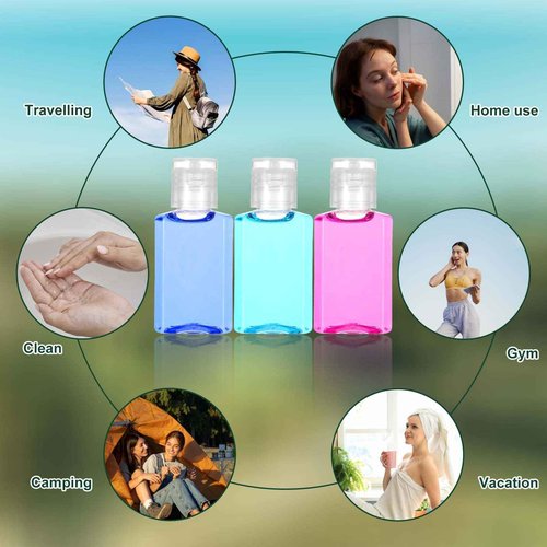 Tolare 120 Pcs Travel Bottles, 1 oz/30 ml, Clear, Plastic, Leak-Proof Flip Cap, Perfect for Travel, Camping, Outdoor Activities