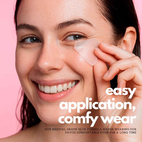 Comfordent Wrinkle Patches – 80 Triangle Tapes + 5 Reusable Silicone Face Pads Bundle