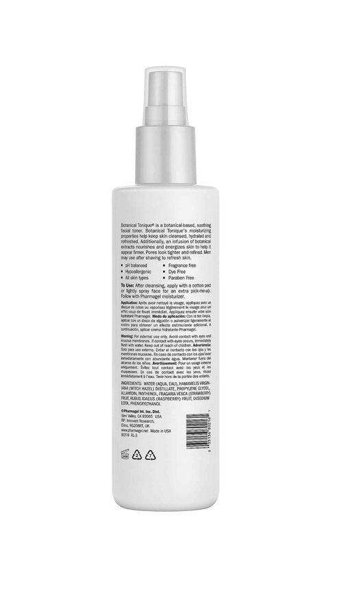 Pharmagel Botanical Tonique Facial Toner for All Skin Types | Tone Skin & Pore Minimizer | Refreshing and pH Balancing | Face Moisturizer Toner - 8.0 fl. oz.