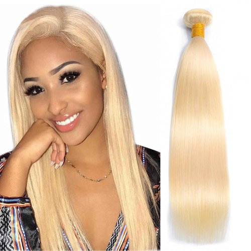 613 Bundles Human Hair Extensions 100g/Bundle 613 Color Real Human Hair Extensions For Women Light Blonde Color Human Hair Bundles 2-3set Can Be Full Head (Straight Hair, 20 Inch)