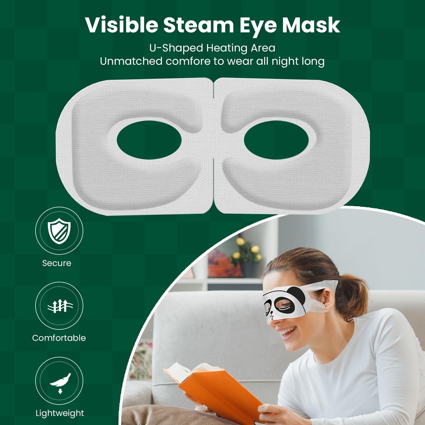 BeMyLady Steam Heat Eye Mask for Dry Eyes, Disposable Heated Eye Mask,Warm Eye Compress for Dark Circles, Spa Eye Mask for Puffy Eyes Mask,Moist Self Heating Pads for Tired Eyes