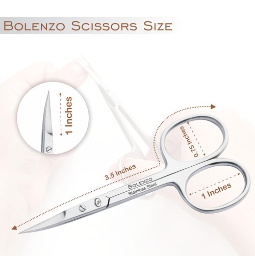 Cuticle Scissors Extra Fine Curved - Professional High Carbon Steel Small Grooming Scissors for Nails, Eyebrows, Mustache, Beard, Dry Skin, Eyelash - Nails Scissors for Men & Women (Cuticle Scissors)