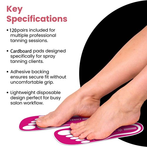 Disposable Spray Tan Feet Pads Protectors for Tanning Hygienic & Comfortable Feet for Spray Tanning - Spray Tan Foot Covers for Tanning Tent(Pink, 120 Pairs)
