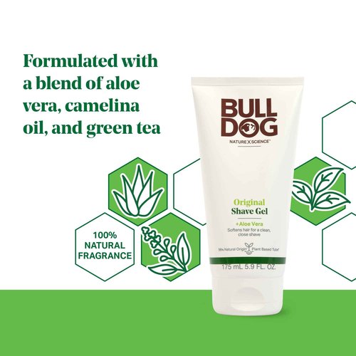 BULLDOG Men's Skincare Face Moisturizer Age Defense 3.3oz and Original Shave Gel 5.9oz