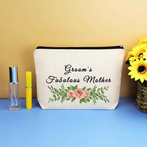 Mother of the Groom Gift Makeup Bag Bridal Shower Gifts Cosmetic Bag Wedding Engagement Gifts for Mom Mother of the Groom Appreciation Gift from Bride Makeup Pouch Travel Toiletry Bags