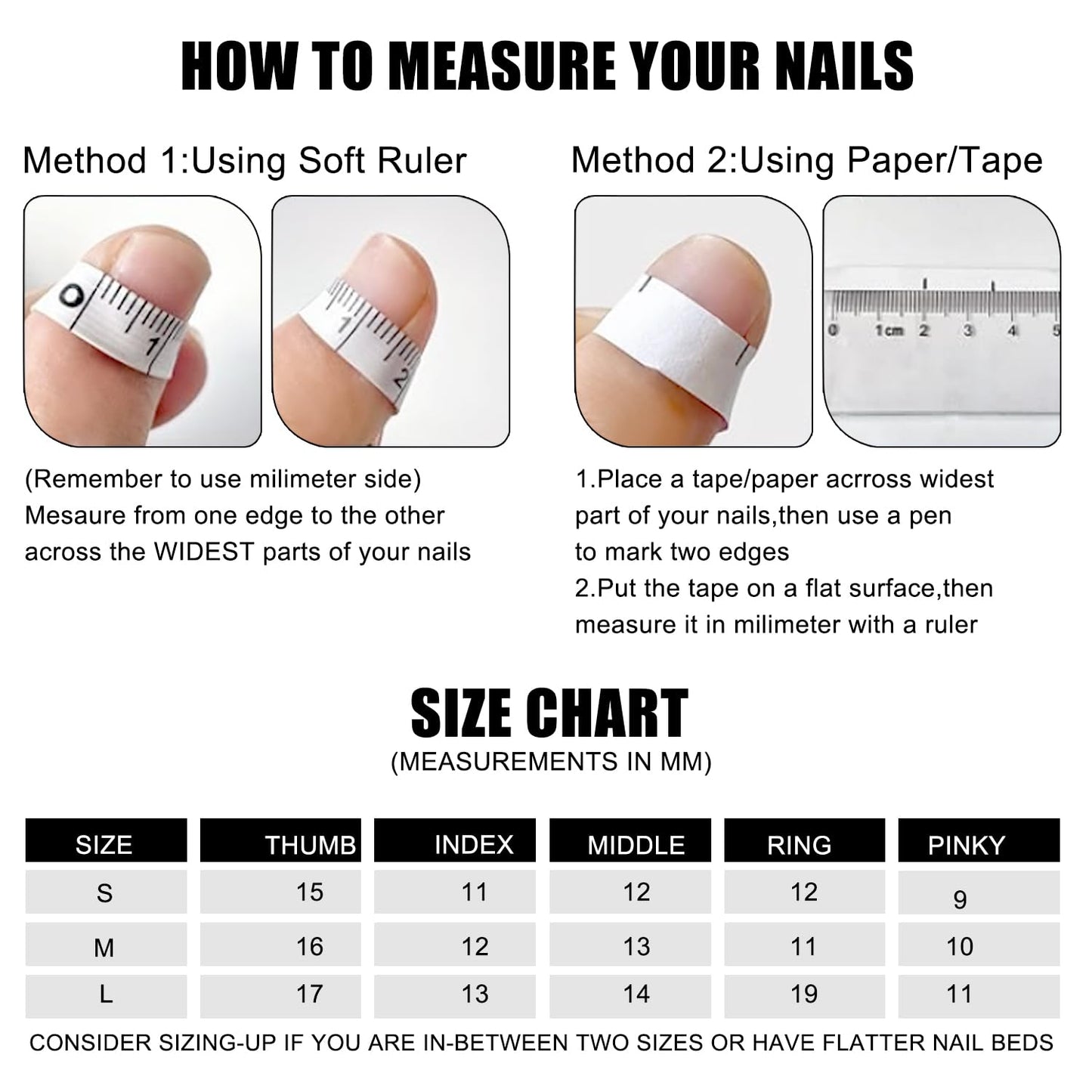 IWAOQ Long Press On Nails,Press On Nails,Nail Art False Nails