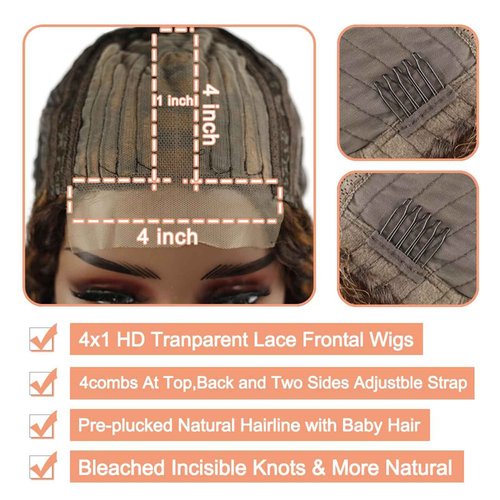 Habiliana Human Hair Wig 200% Density HD Highlight P4/30 Deep Wave Lace Front Wigs Human Hair Real Full Large Lace 13X6 Lace Front Wigs Pre Plucked for Black Women