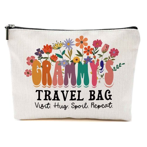 Grammy Gift Ideas Makeup Bag Grandma Gifts from Granddaughter Grandson Grandma Birthday Gifts Mothers Day Thank You Retirement Gifts for Women Mimi Grandma to Be Christmas Travel Accessories Bag